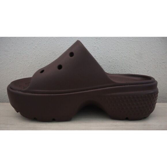 CROCS  Unisex Men's Sz 5 Women's Sz 7 Mocha Brown Stomp Slide Sandals Clogs - Picture 5 of 8